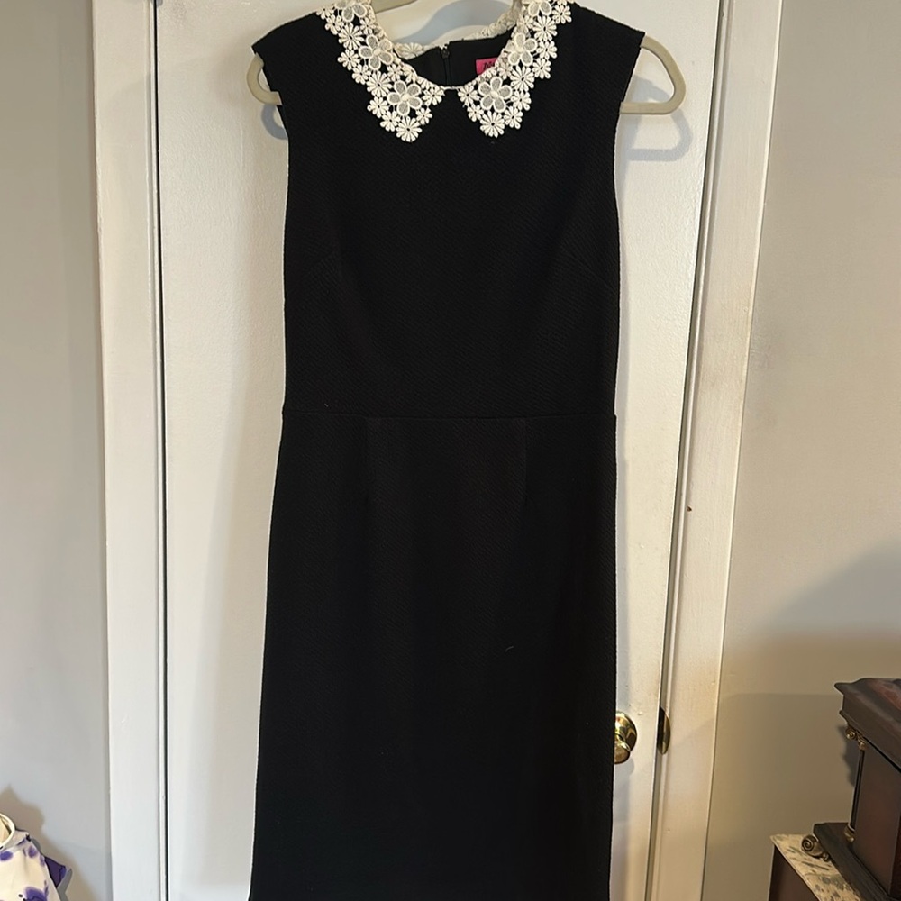 Betsey Johnson Fitted Lace Collar Dress